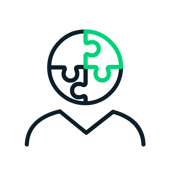 Icoon voor individuen op het autismespectrum.